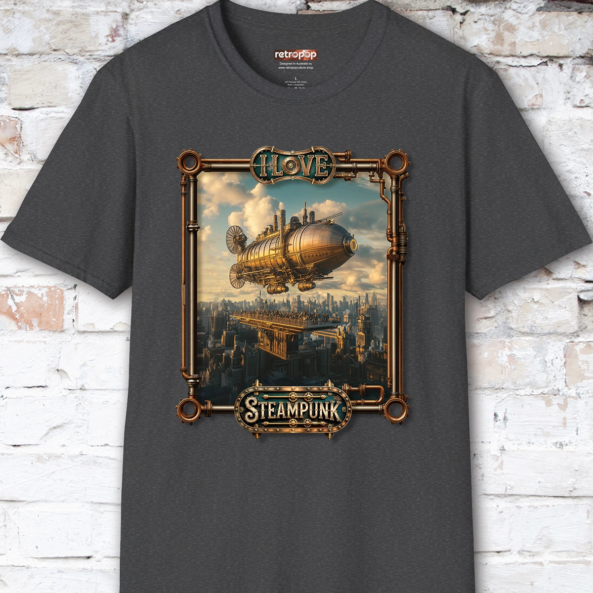 I love Steampunk Airship #12 Unisex T shirt
