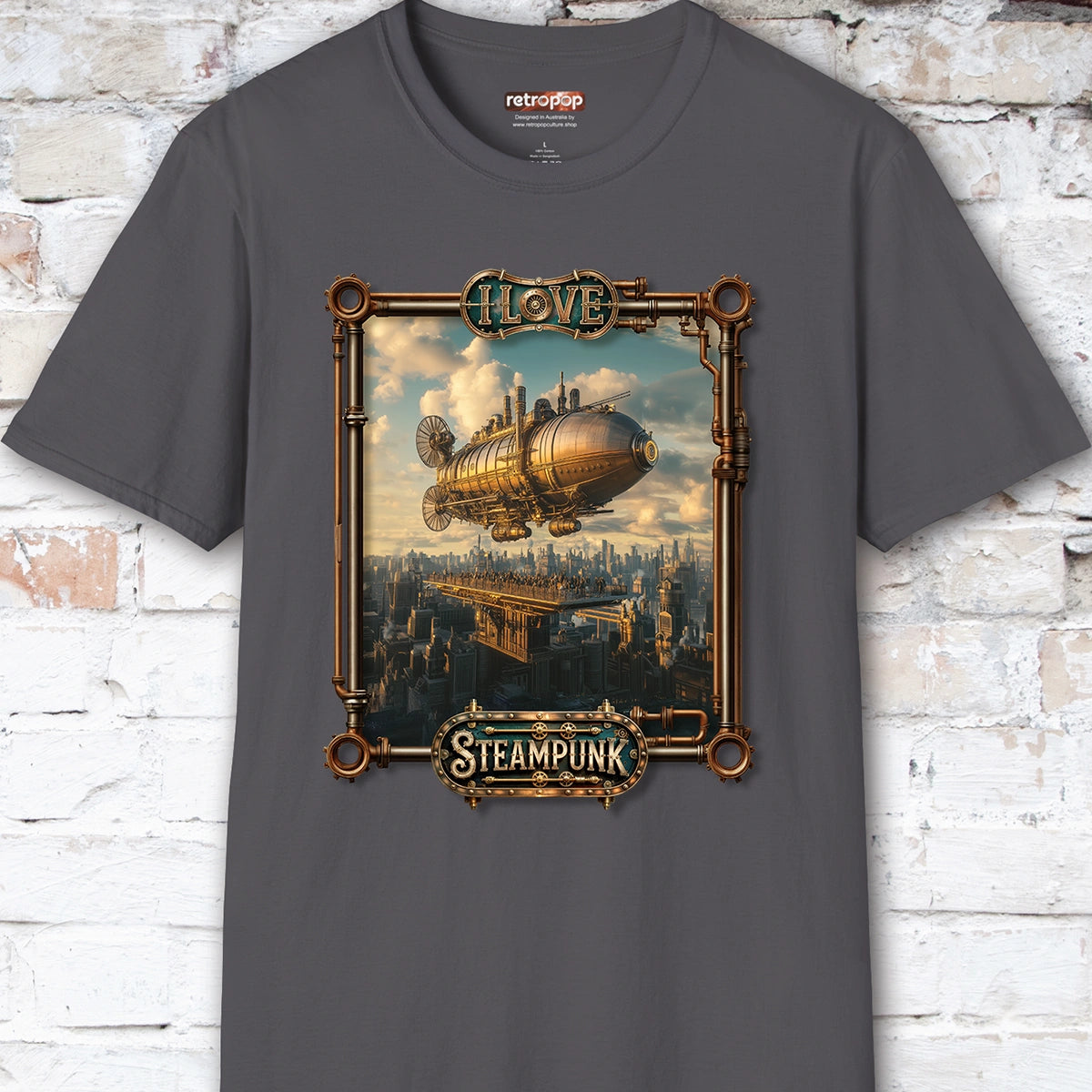 I love Steampunk Airship #12 Unisex T shirt