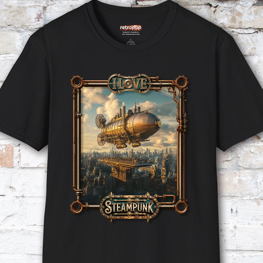 I love Steampunk Airship #12 Unisex T shirt
