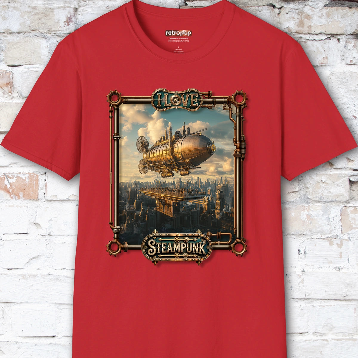 I love Steampunk Airship #12 Unisex T shirt