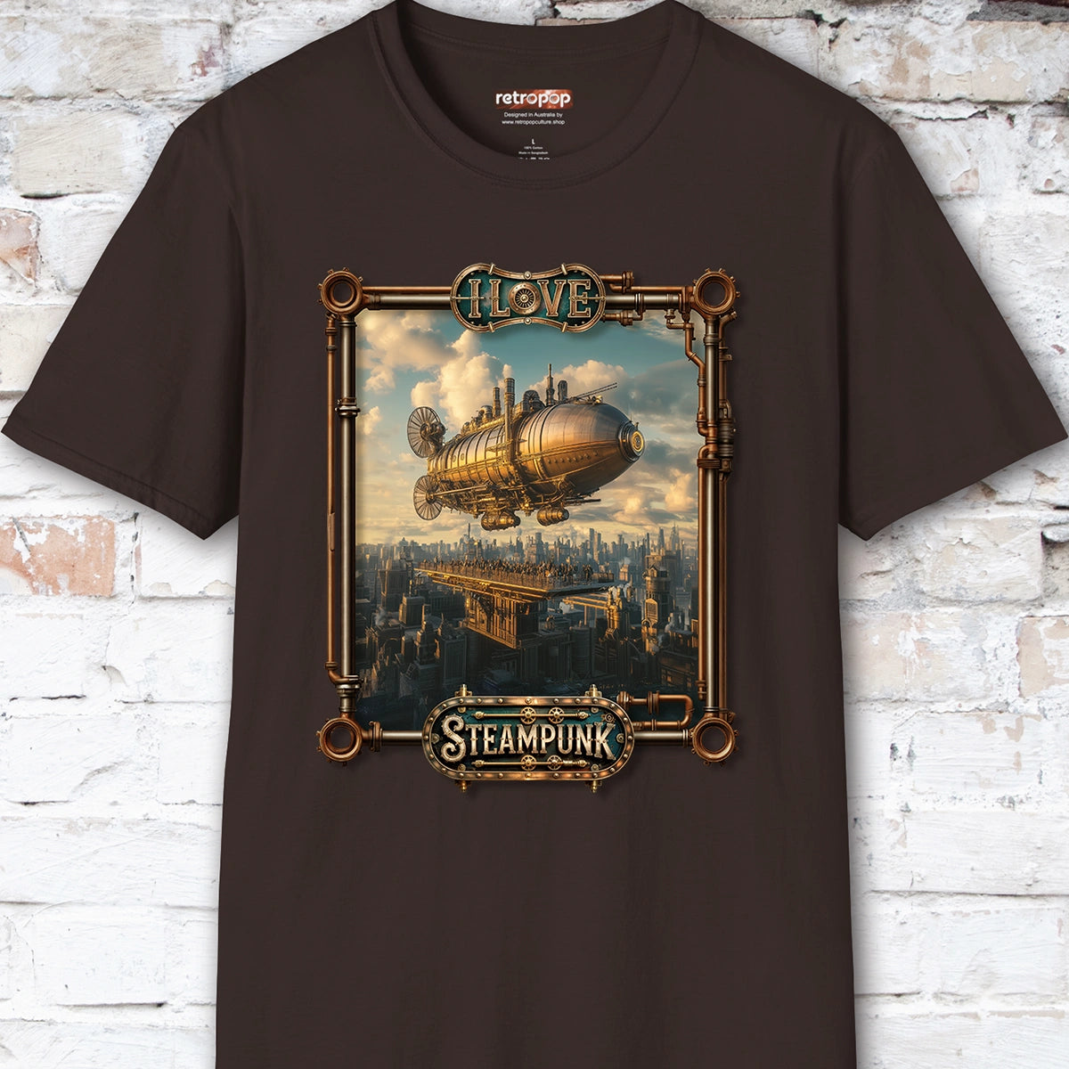 I love Steampunk Airship #12 Unisex T shirt