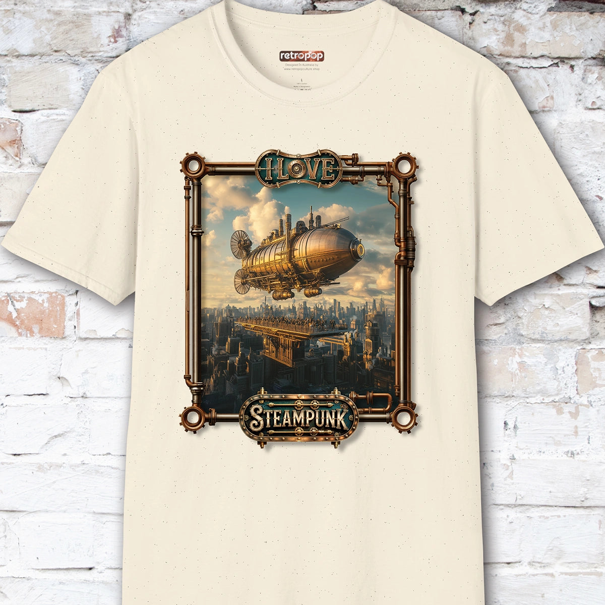 I love Steampunk Airship #12 Unisex T shirt