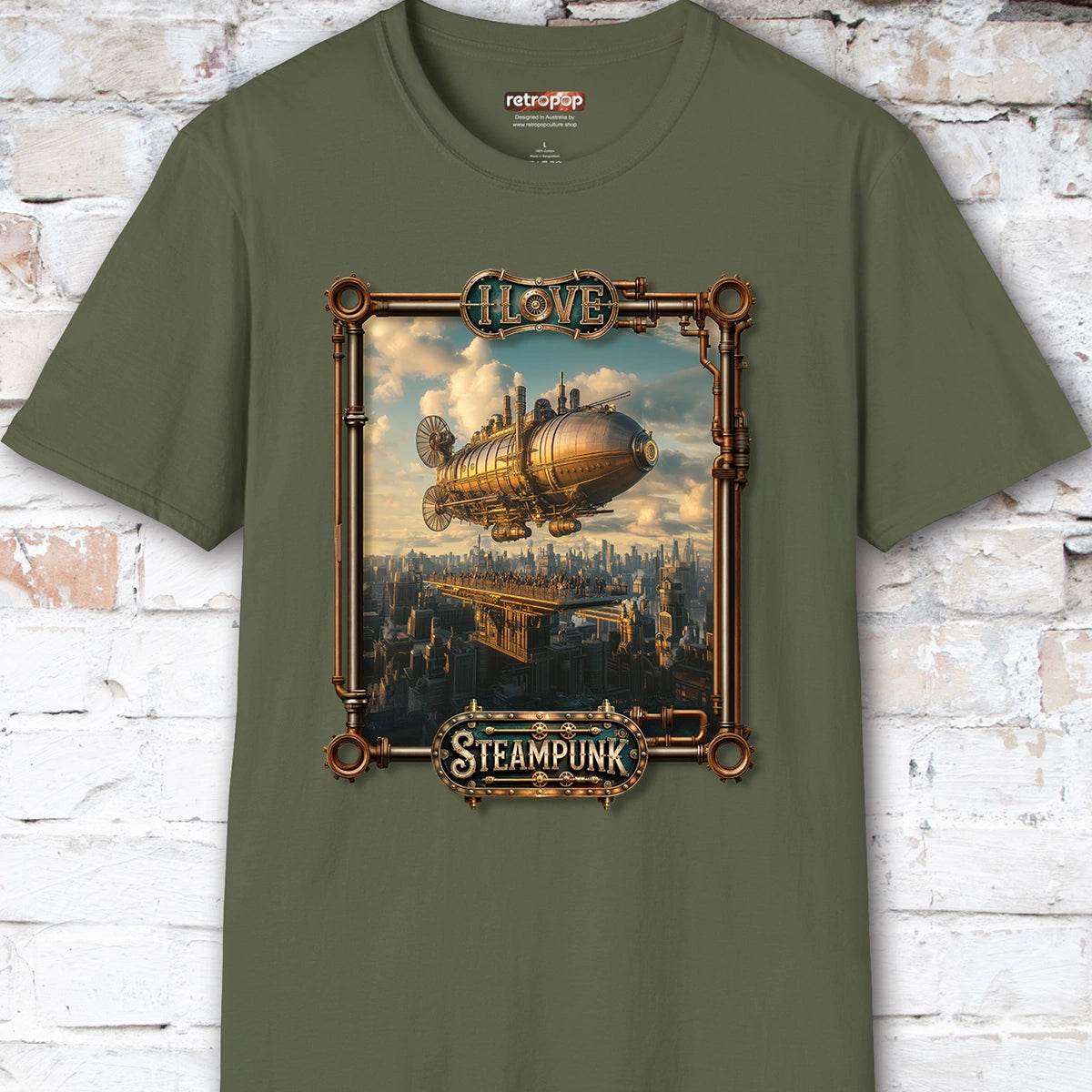 I love Steampunk Airship #12 Unisex T shirt
