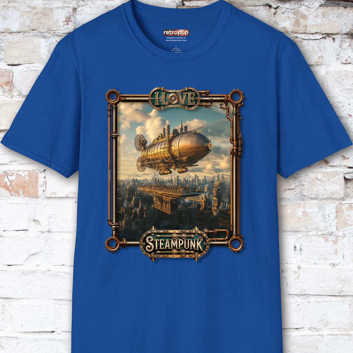 I love Steampunk Airship #12 Unisex T shirt
