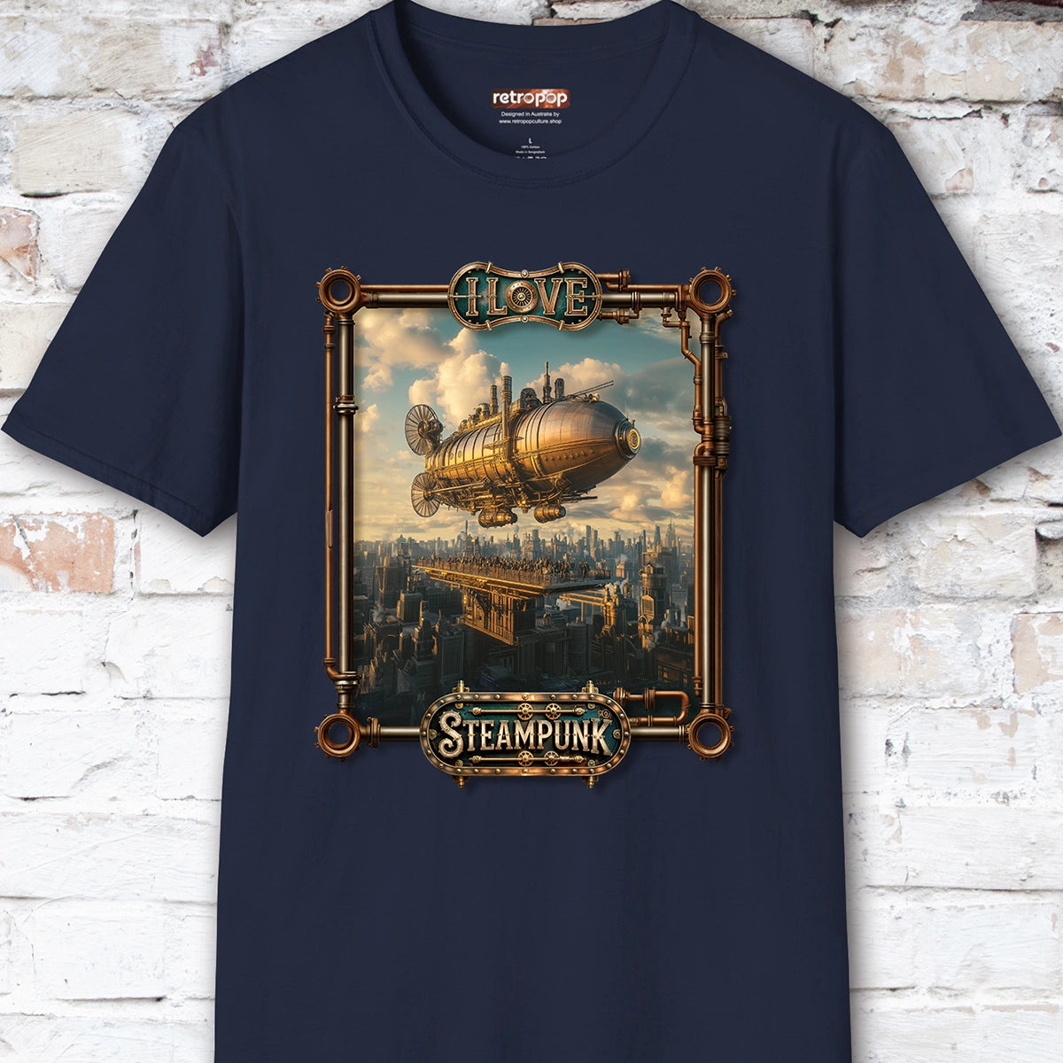 I love Steampunk Airship #12 Unisex T shirt
