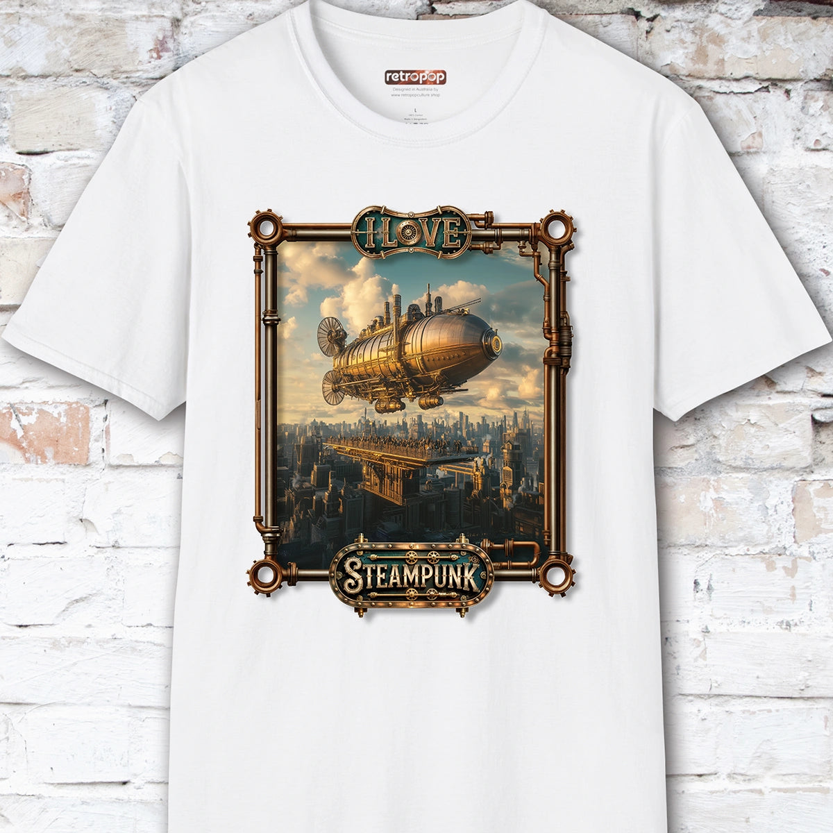 I love Steampunk Airship #12 Unisex T shirt