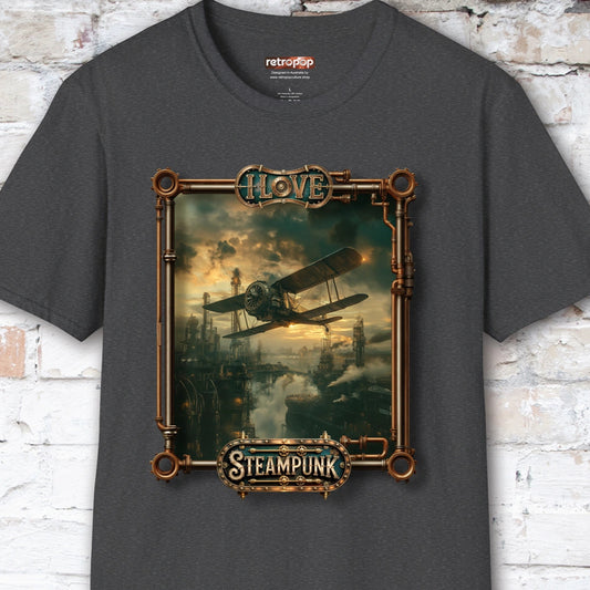 I love Steampunk Biplane #10 Unisex T shirt