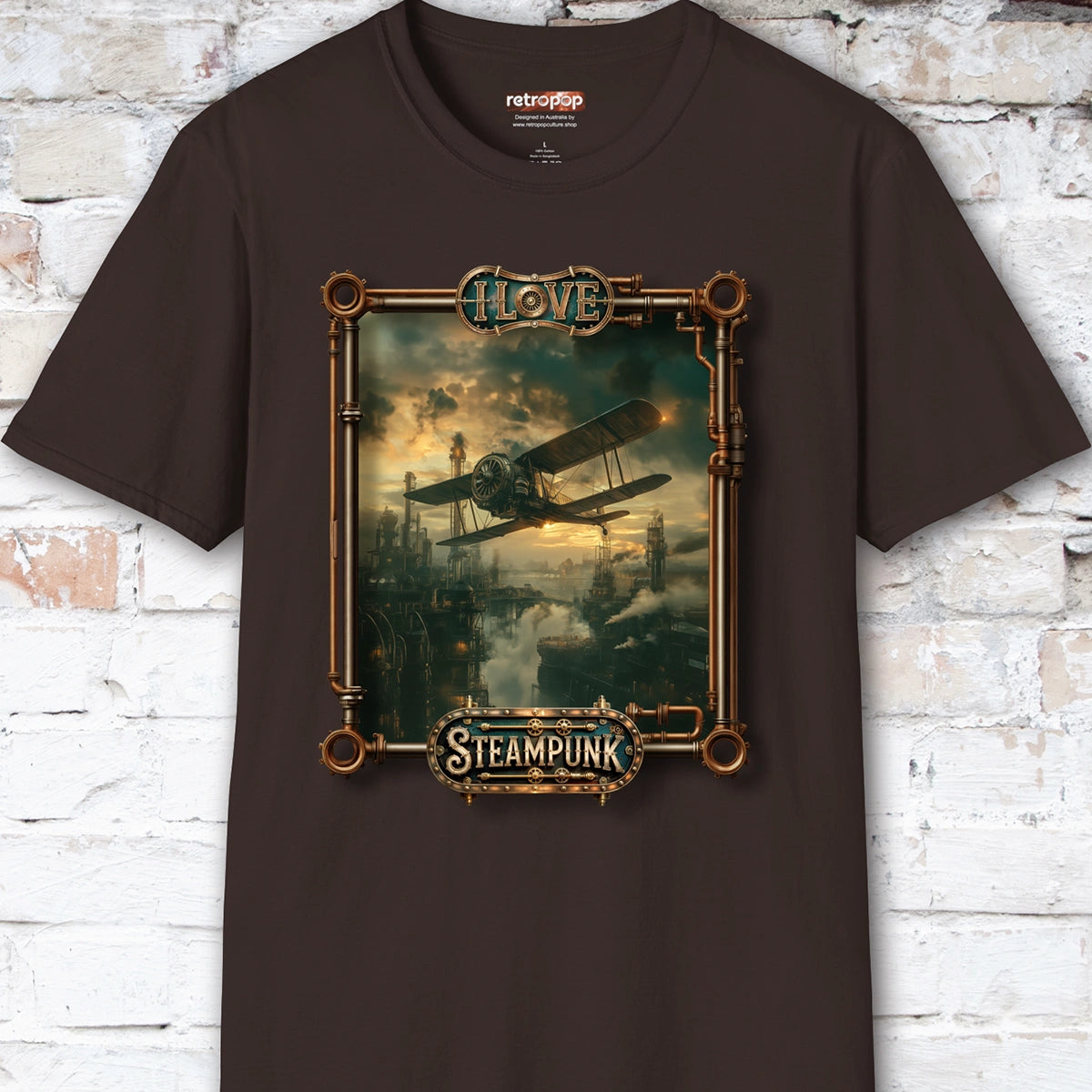 I love Steampunk Biplane #10 Unisex T shirt