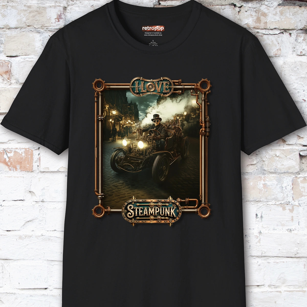 I love Steampunk Man in Car #8 Unisex T shirt