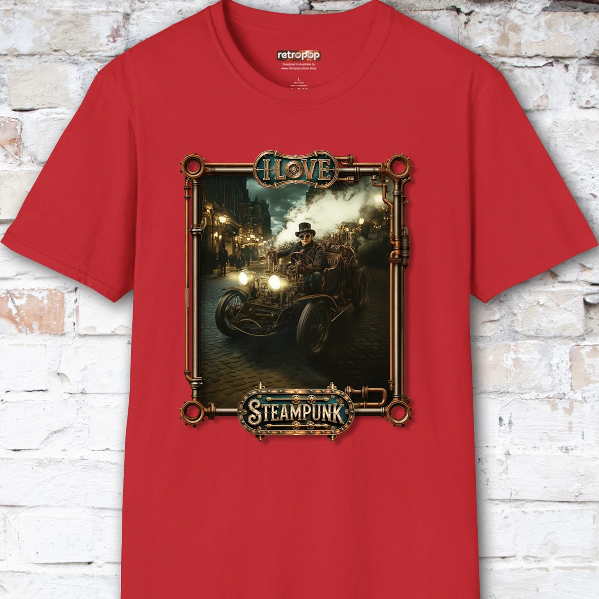 I love Steampunk Man in Car #8 Unisex T shirt
