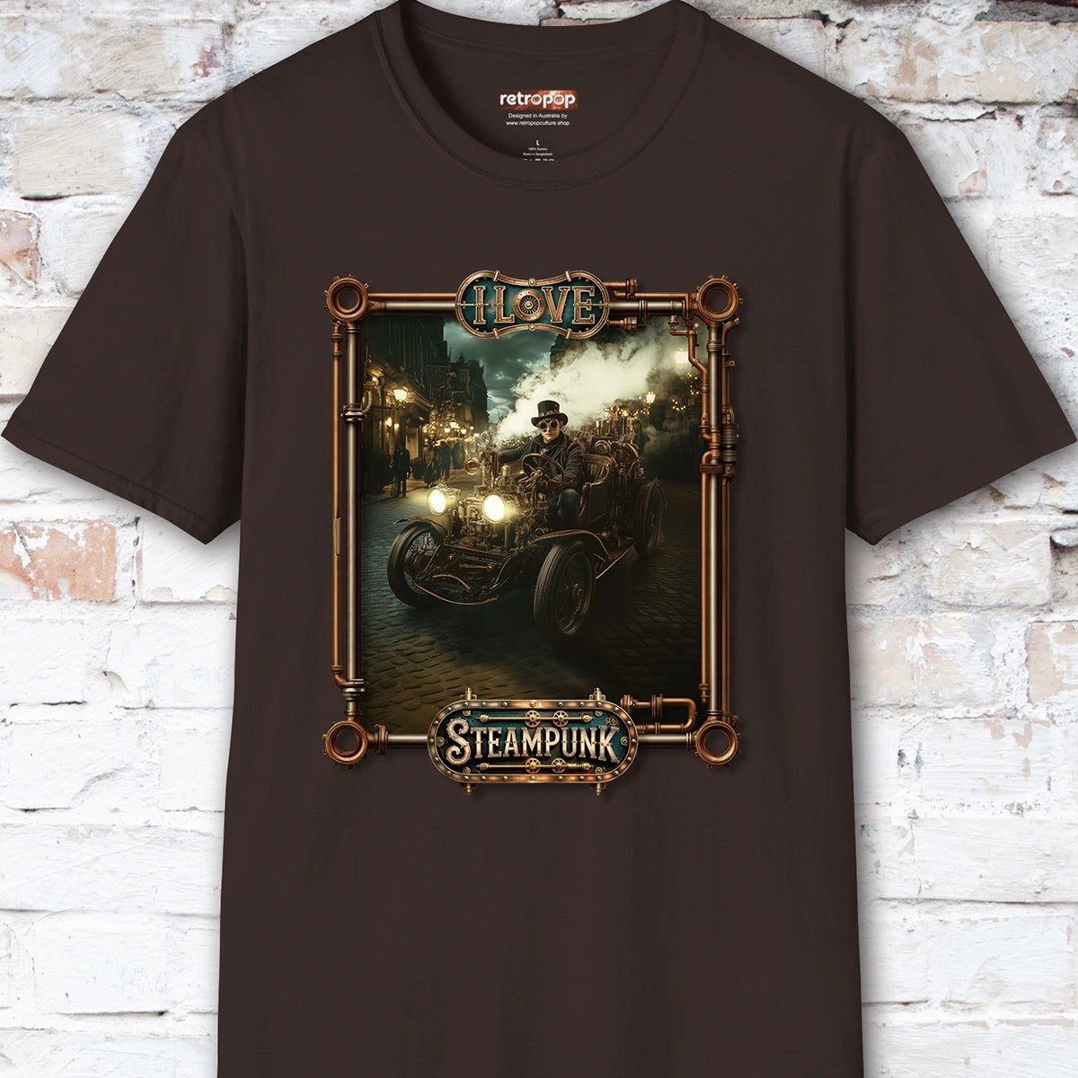 I love Steampunk Man in Car #8 Unisex T shirt