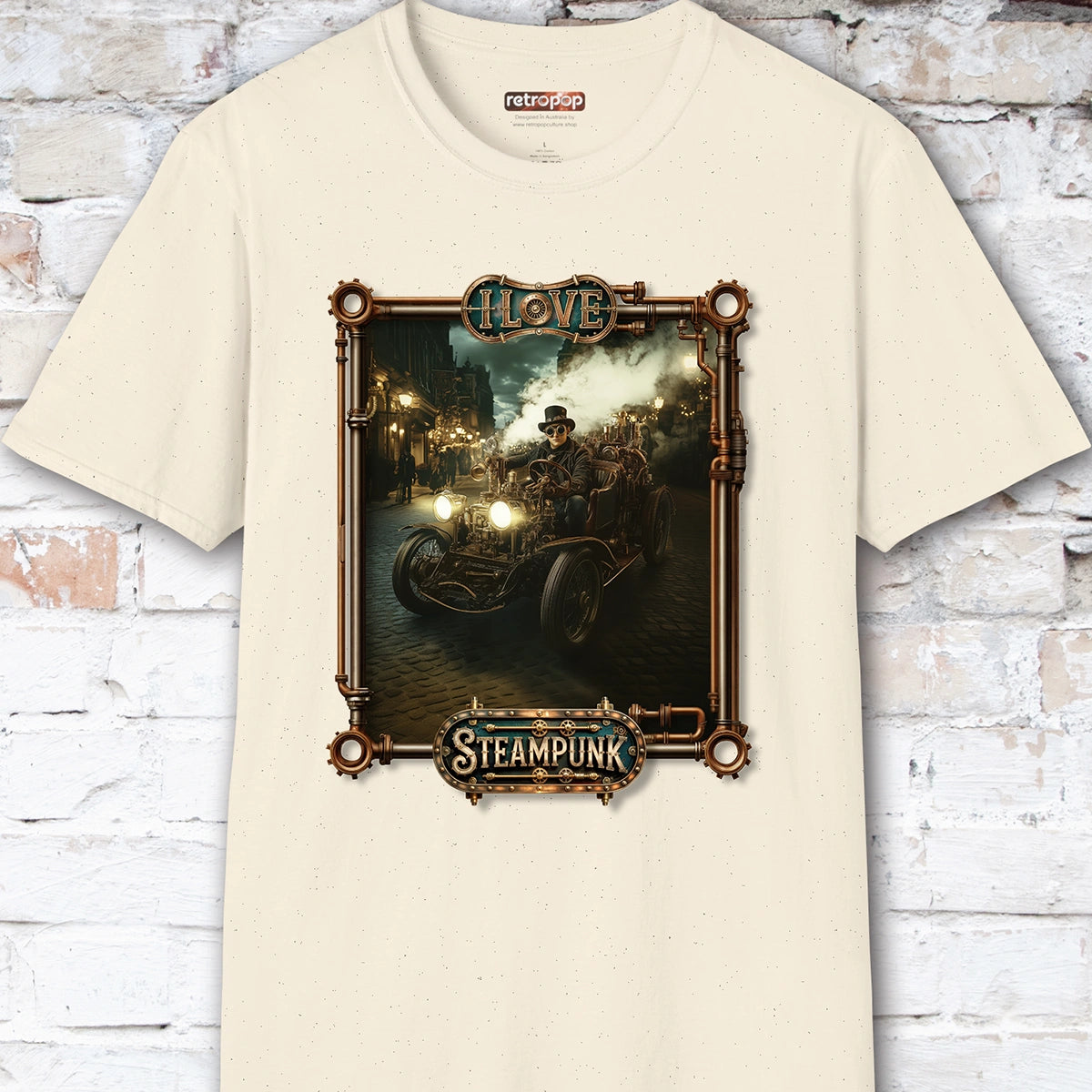 I love Steampunk Man in Car #8 Unisex T shirt