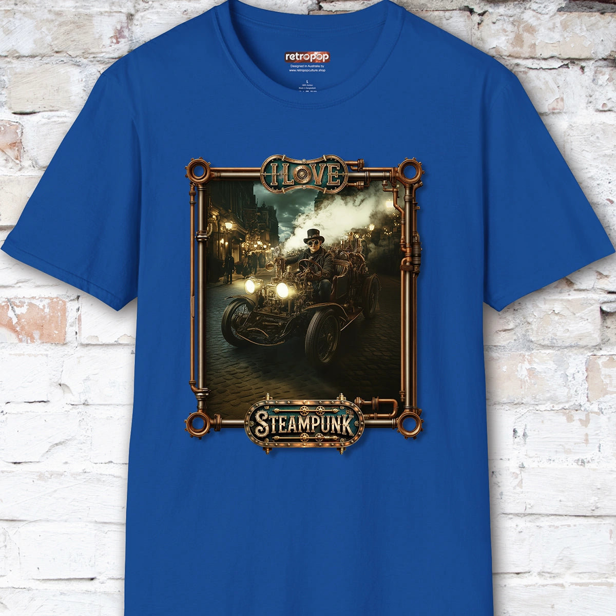 I love Steampunk Man in Car #8 Unisex T shirt