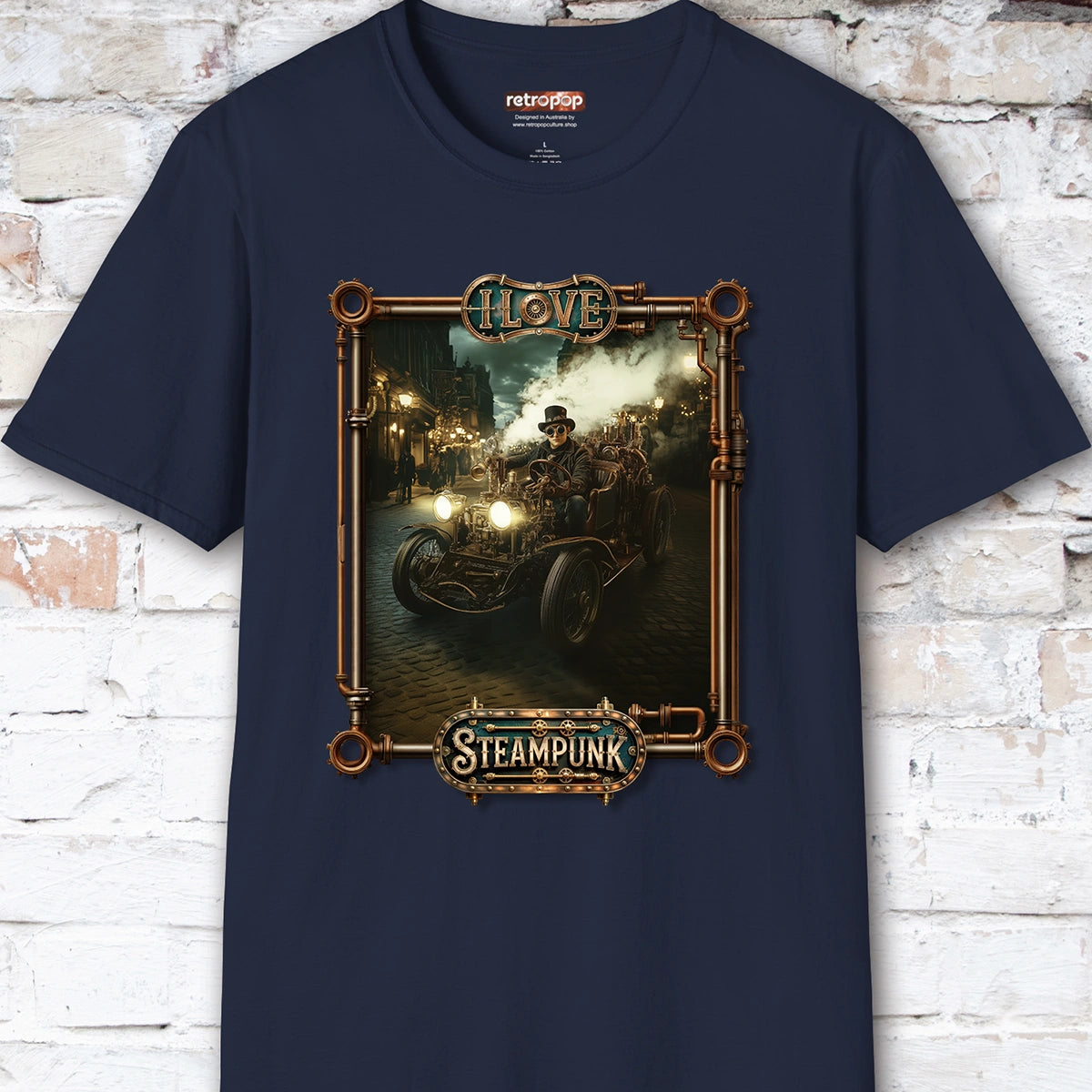 I love Steampunk Man in Car #8 Unisex T shirt