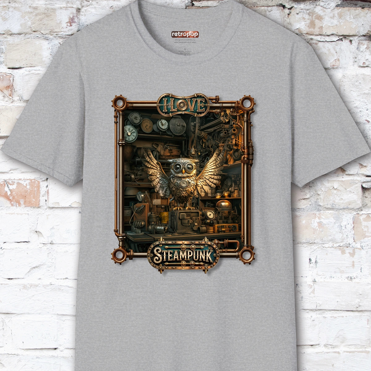 I love Steampunk Owl #18 Unisex T shirt