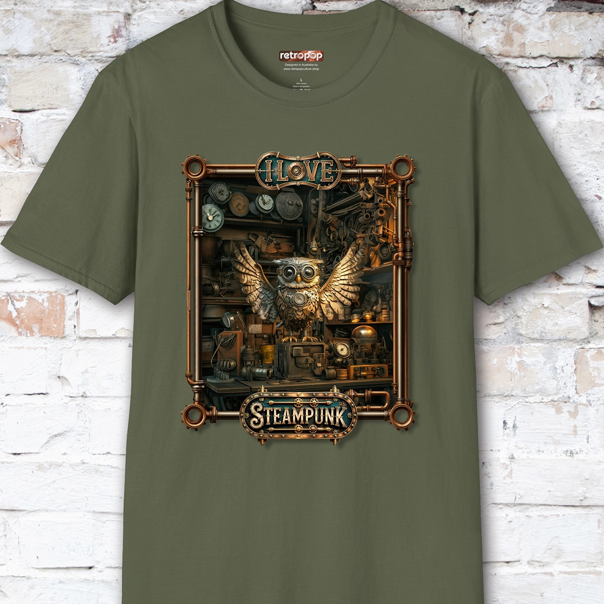 I love Steampunk Owl #18 Unisex T shirt