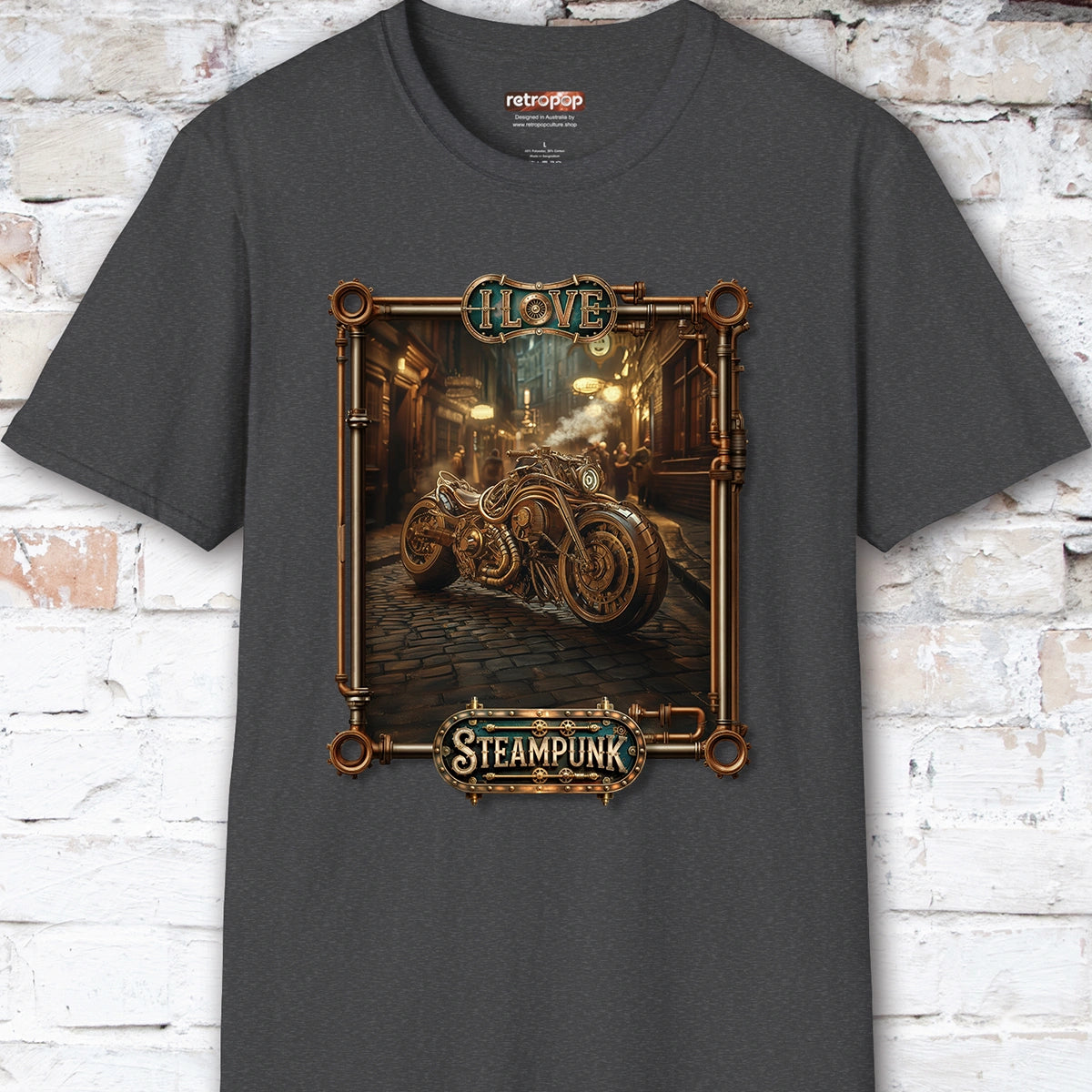 I love Steampunk Motorcycle #7 Unisex T shirt