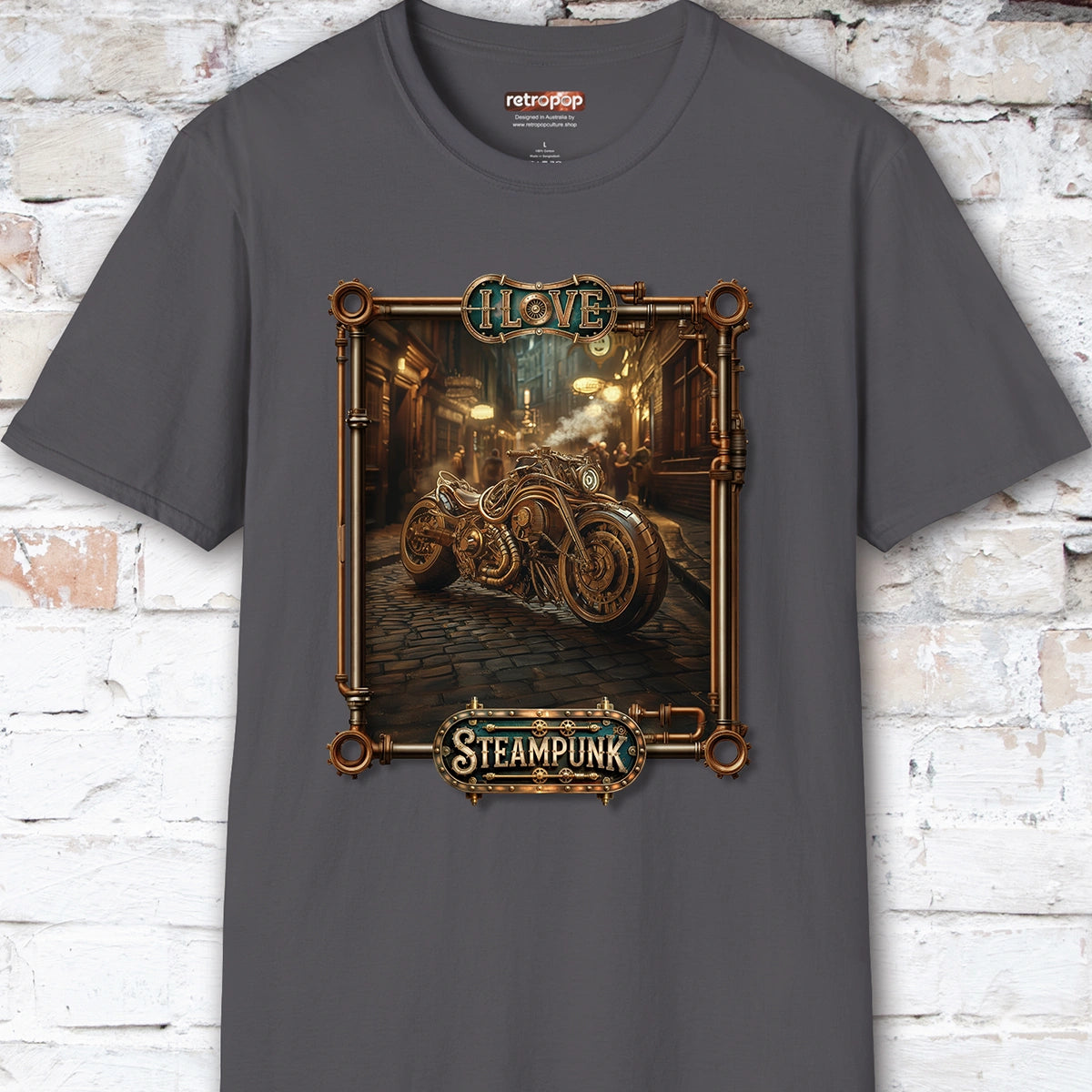 I love Steampunk Motorcycle #7 Unisex T shirt
