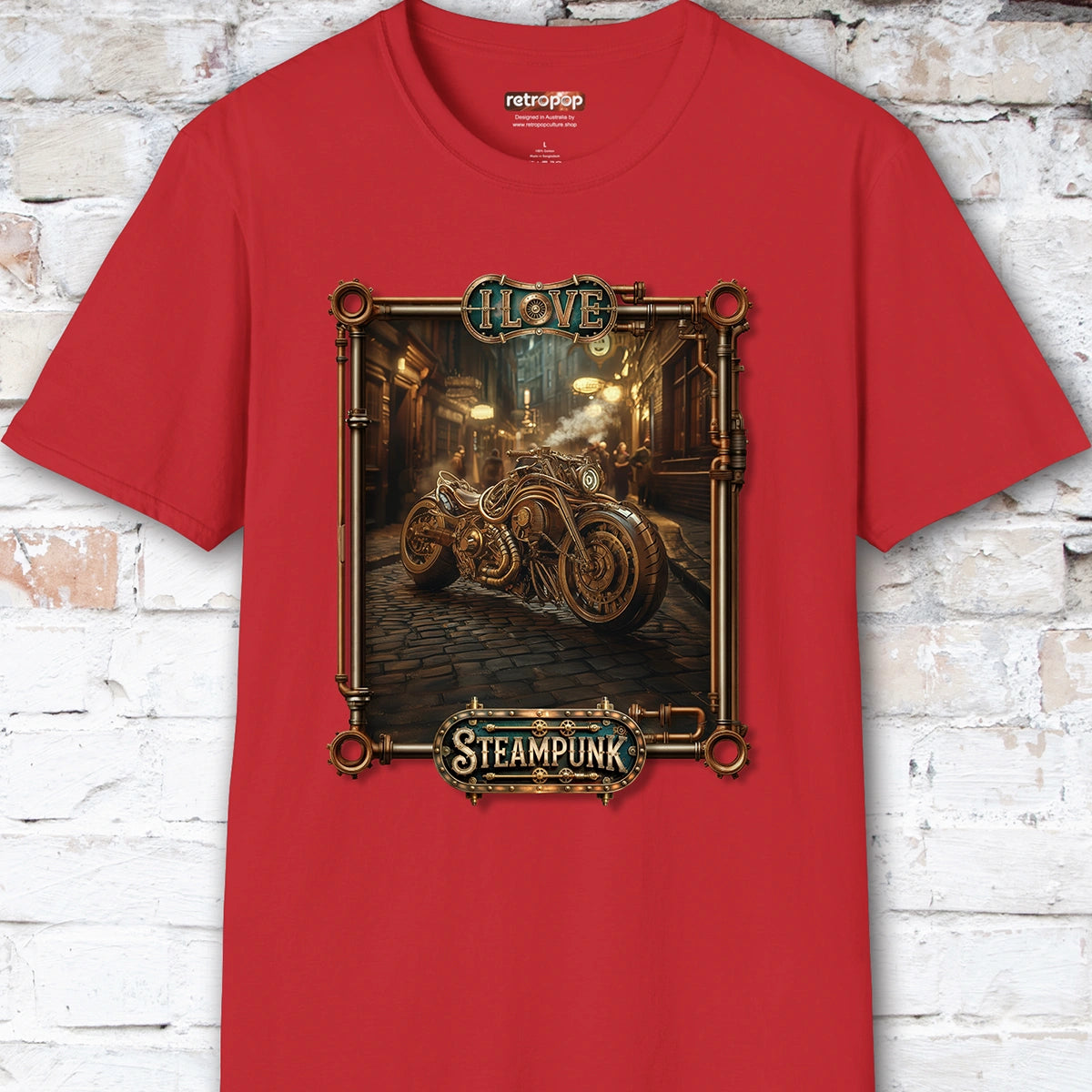 I love Steampunk Motorcycle #7 Unisex T shirt