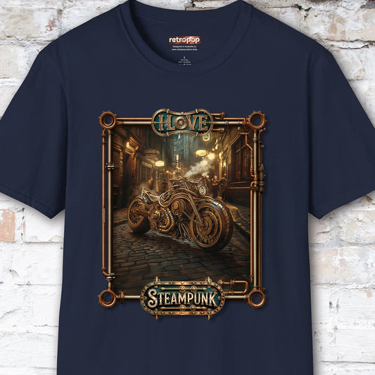 I love Steampunk Motorcycle #7 Unisex T shirt