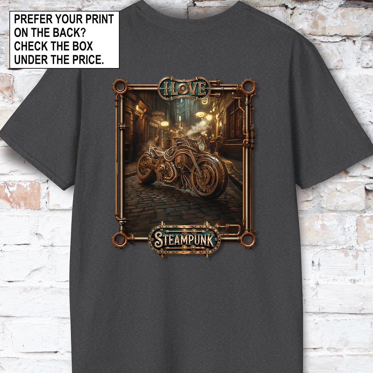 I love Steampunk Motorcycle #7 Unisex T shirt
