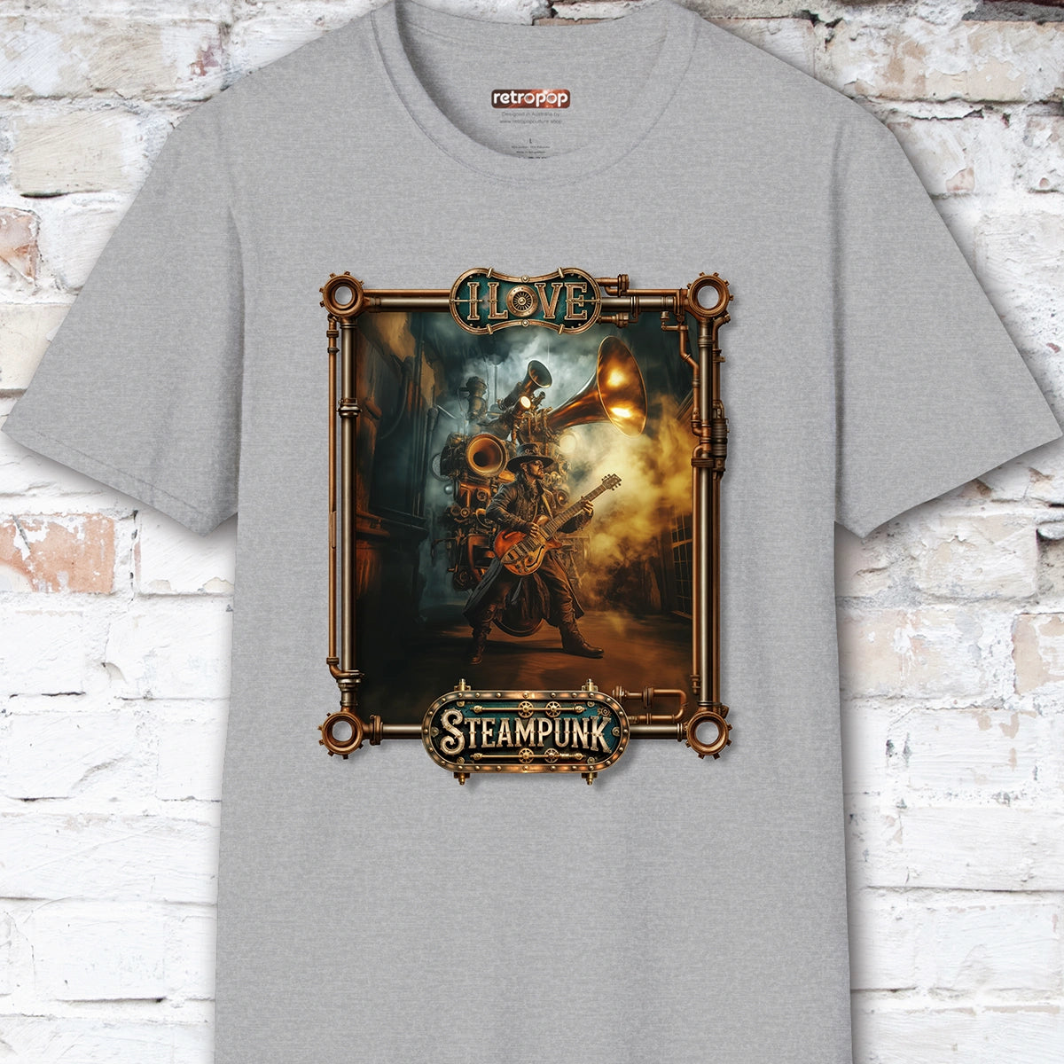 I love Steampunk Guitarist #13 Unisex T shirt
