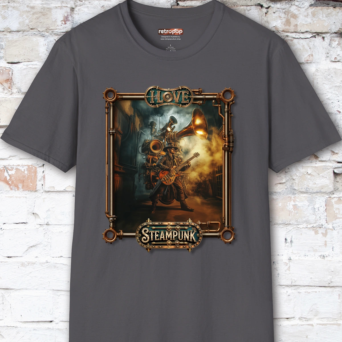 I love Steampunk Guitarist #13 Unisex T shirt