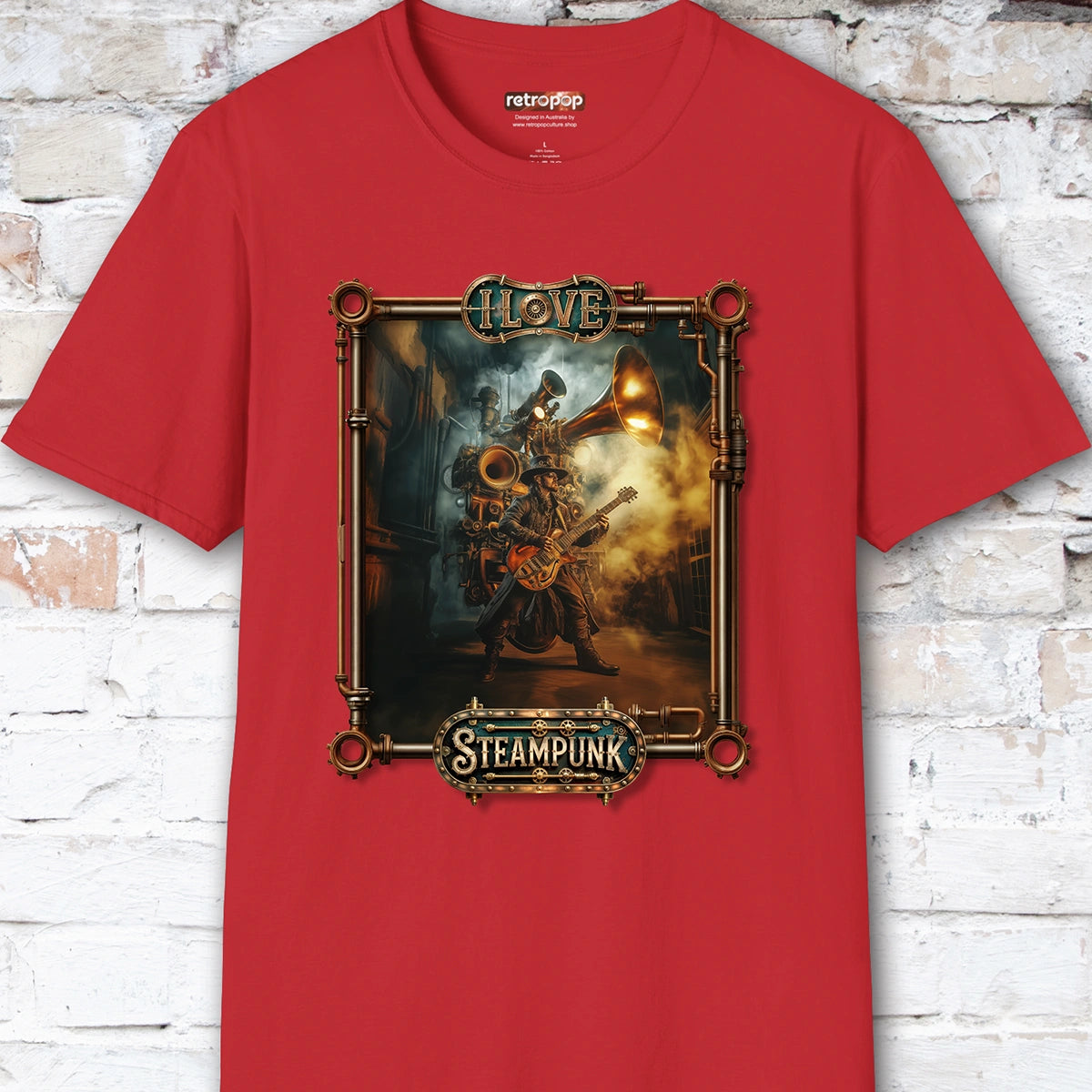 I love Steampunk Guitarist #13 Unisex T shirt