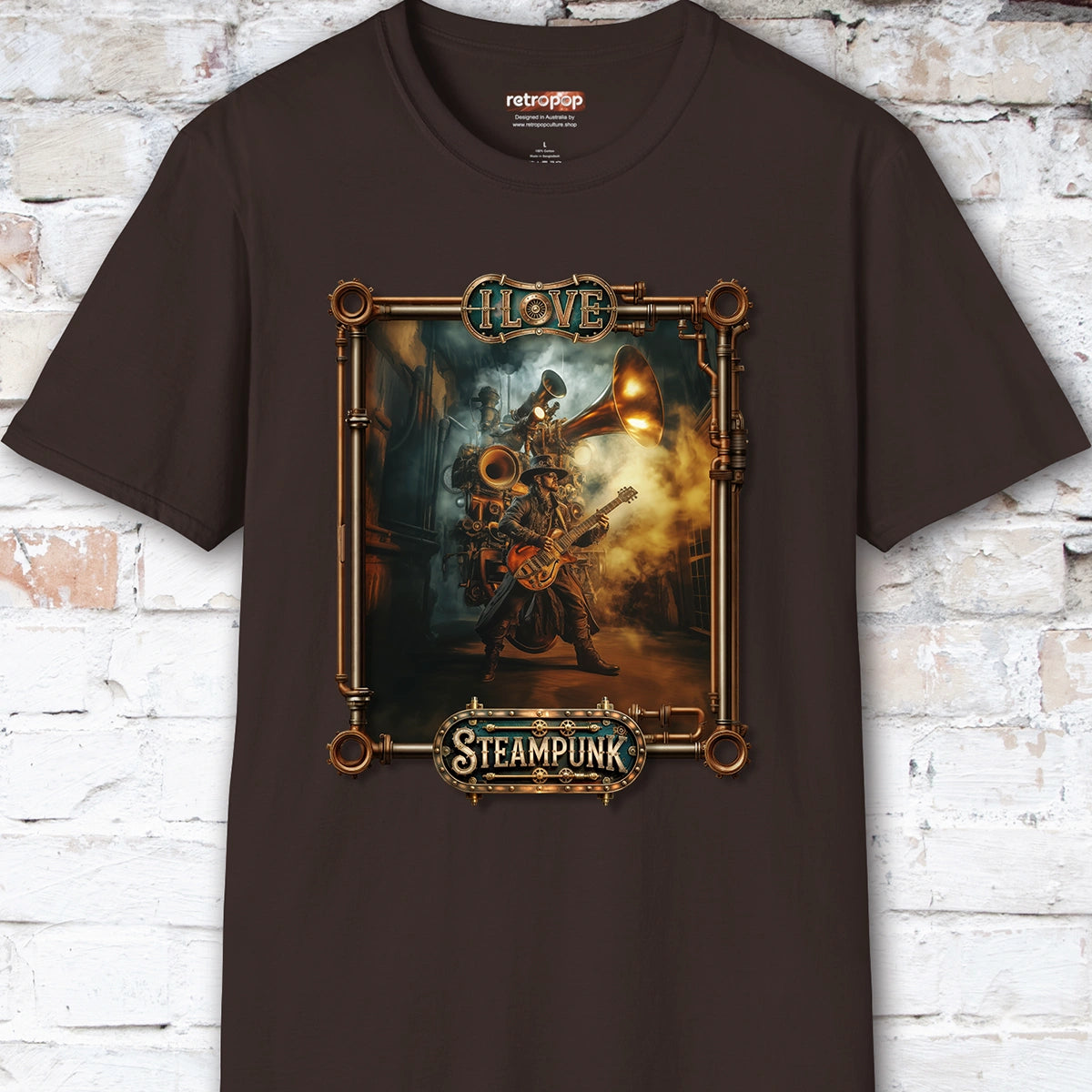 I love Steampunk Guitarist #13 Unisex T shirt