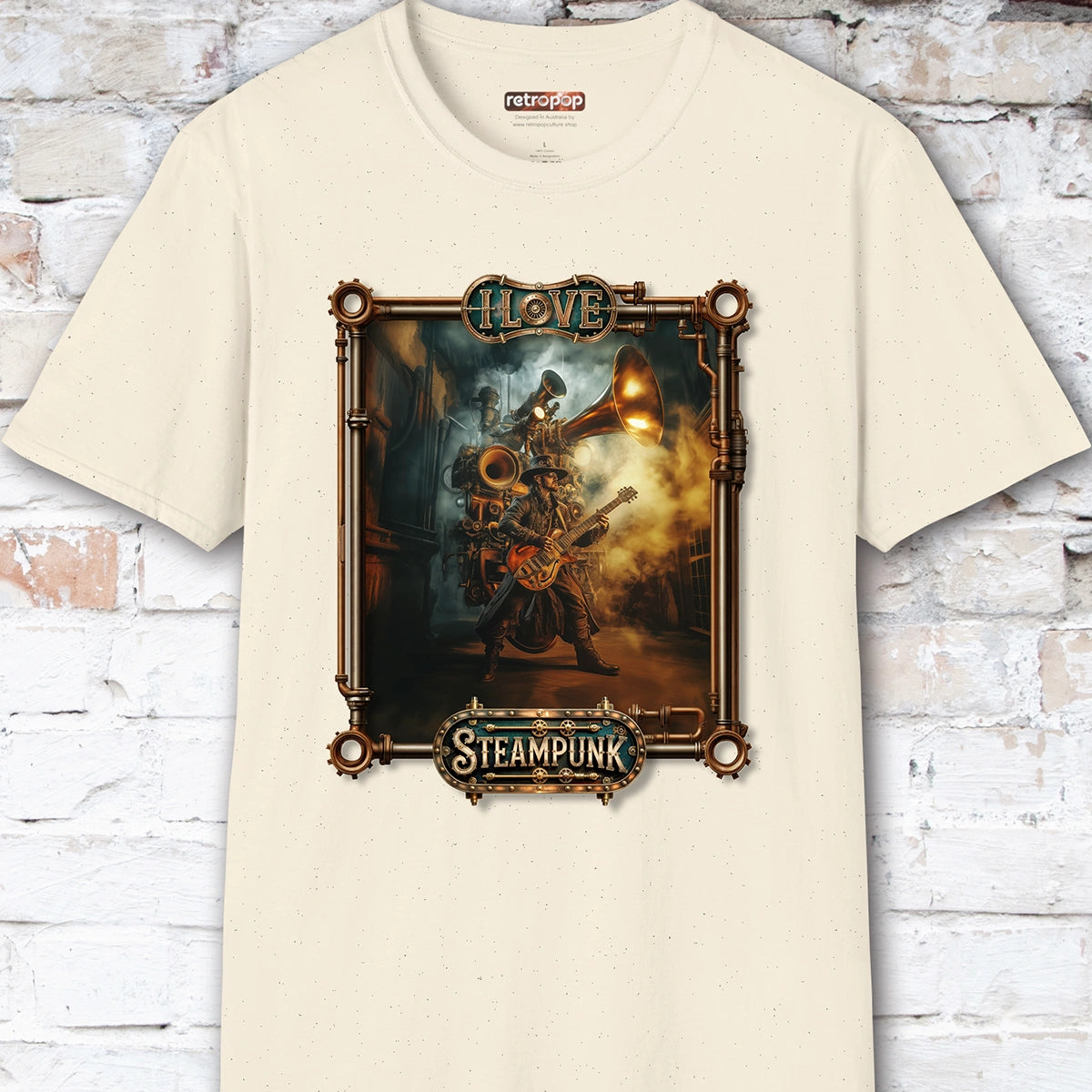 I love Steampunk Guitarist #13 Unisex T shirt