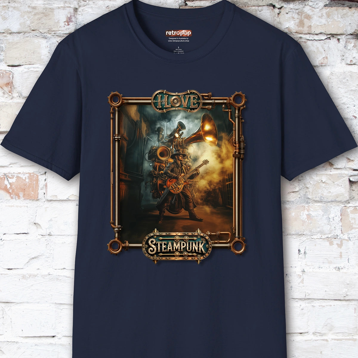 I love Steampunk Guitarist #13 Unisex T shirt