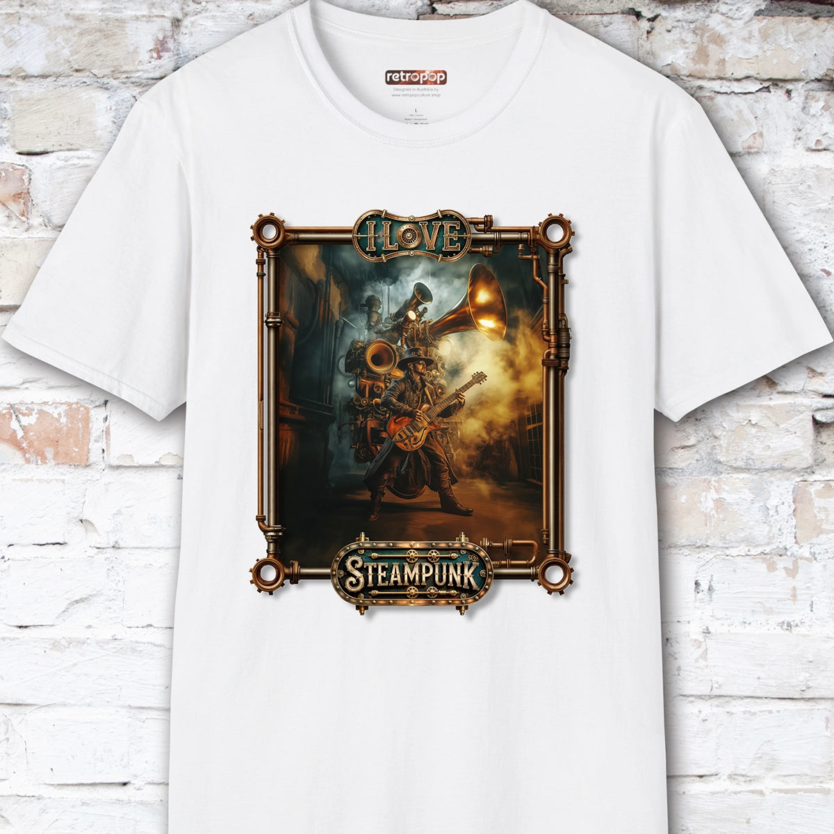 I love Steampunk Guitarist #13 Unisex T shirt
