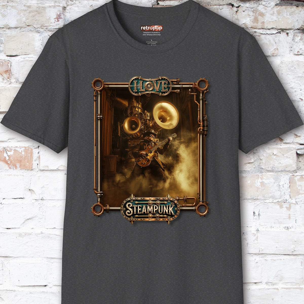 I love Steampunk Guitarist #14 Unisex T shirt