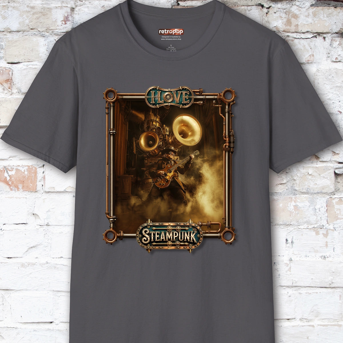 I love Steampunk Guitarist #14 Unisex T shirt