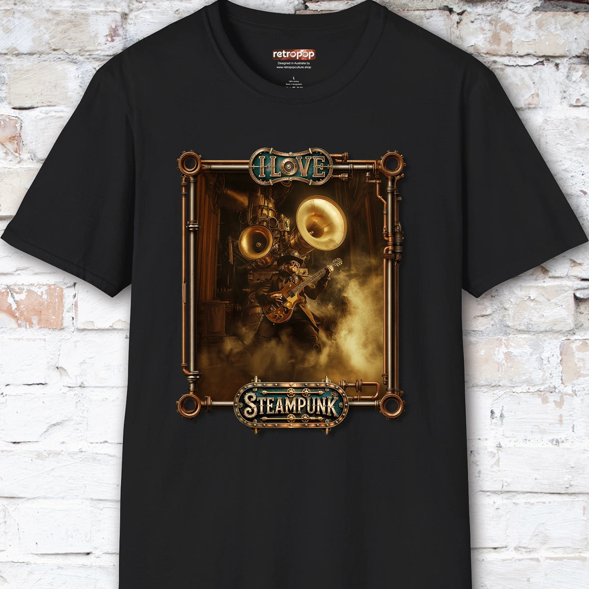 I love Steampunk Guitarist #14 Unisex T shirt