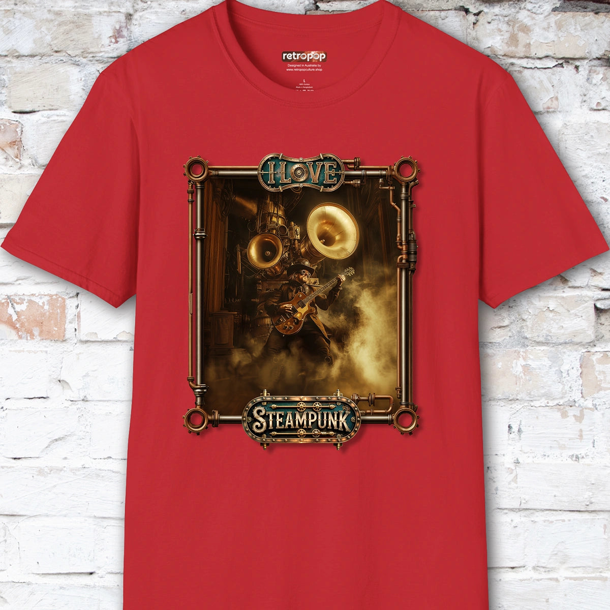 I love Steampunk Guitarist #14 Unisex T shirt
