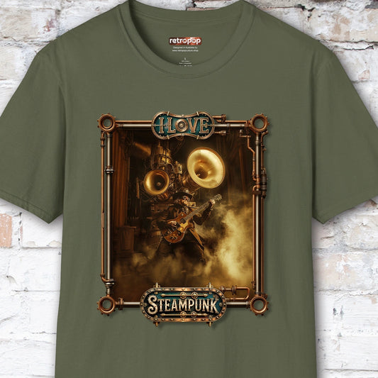 I love Steampunk Guitarist #14 Unisex T shirt