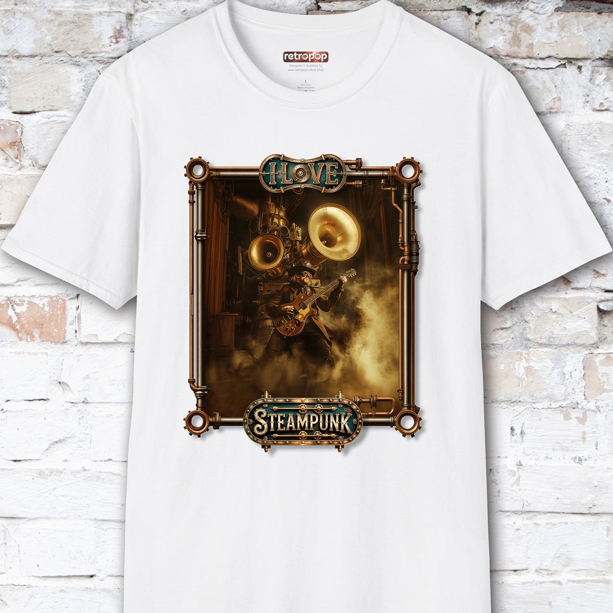 I love Steampunk Guitarist #14 Unisex T shirt