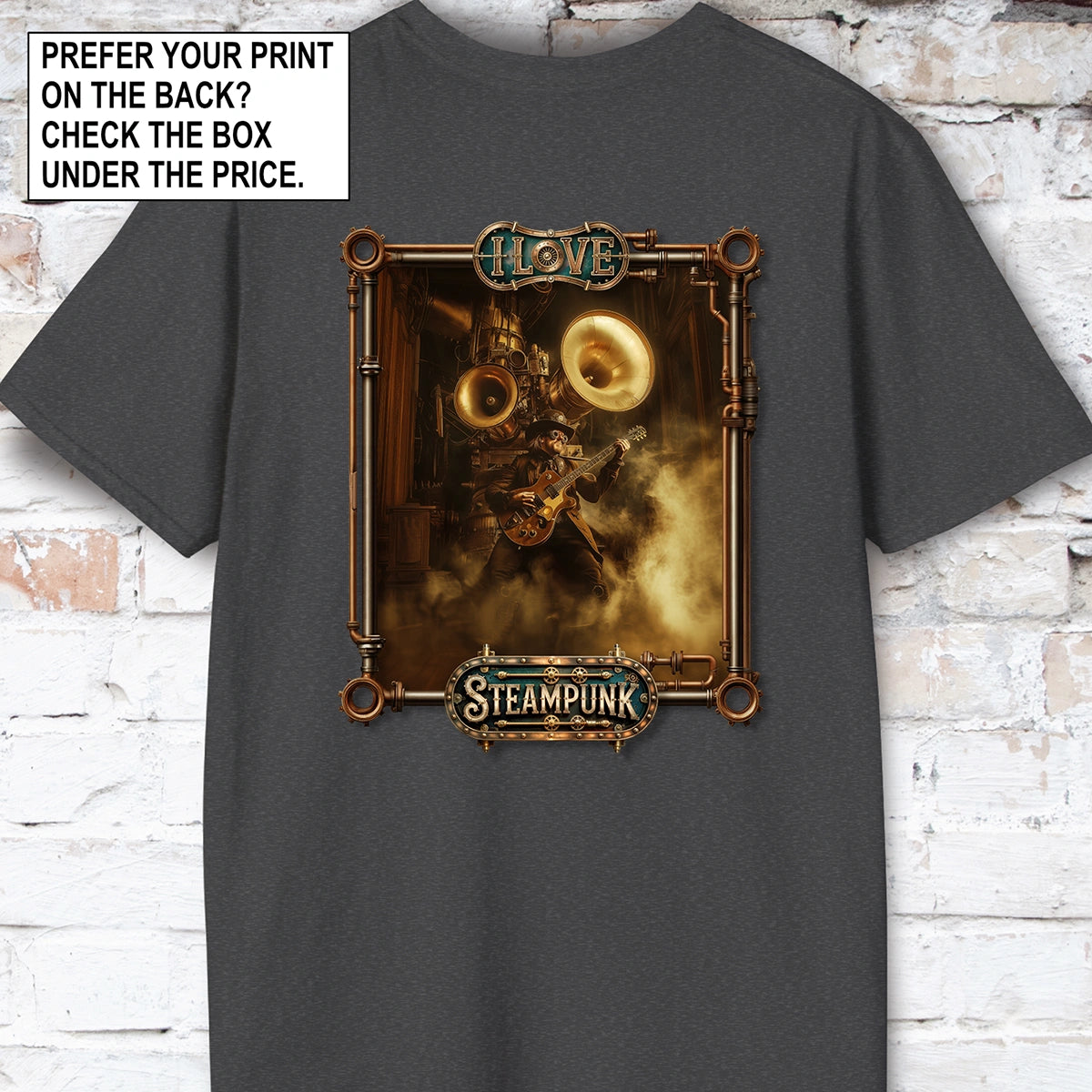 I love Steampunk Guitarist #14 Unisex T shirt