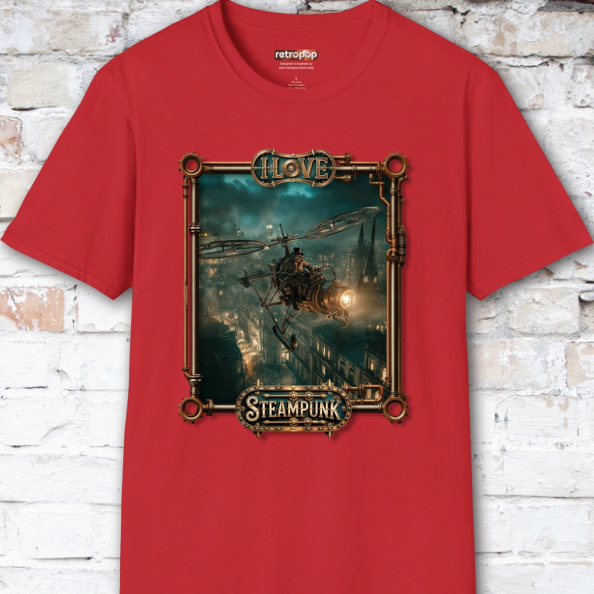 I love Steampunk Gyrocopter #3 Unisex T shirt