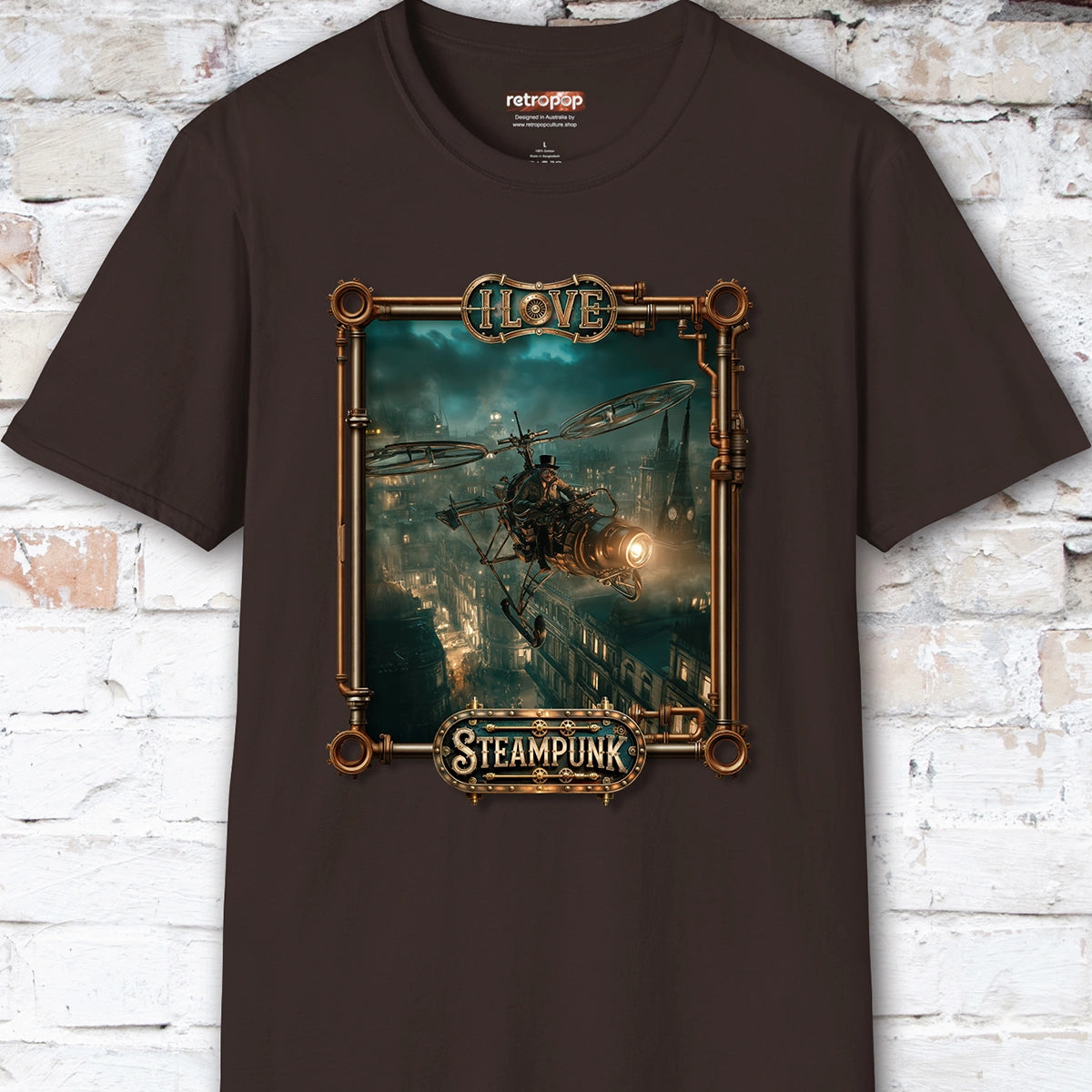 I love Steampunk Gyrocopter #3 Unisex T shirt