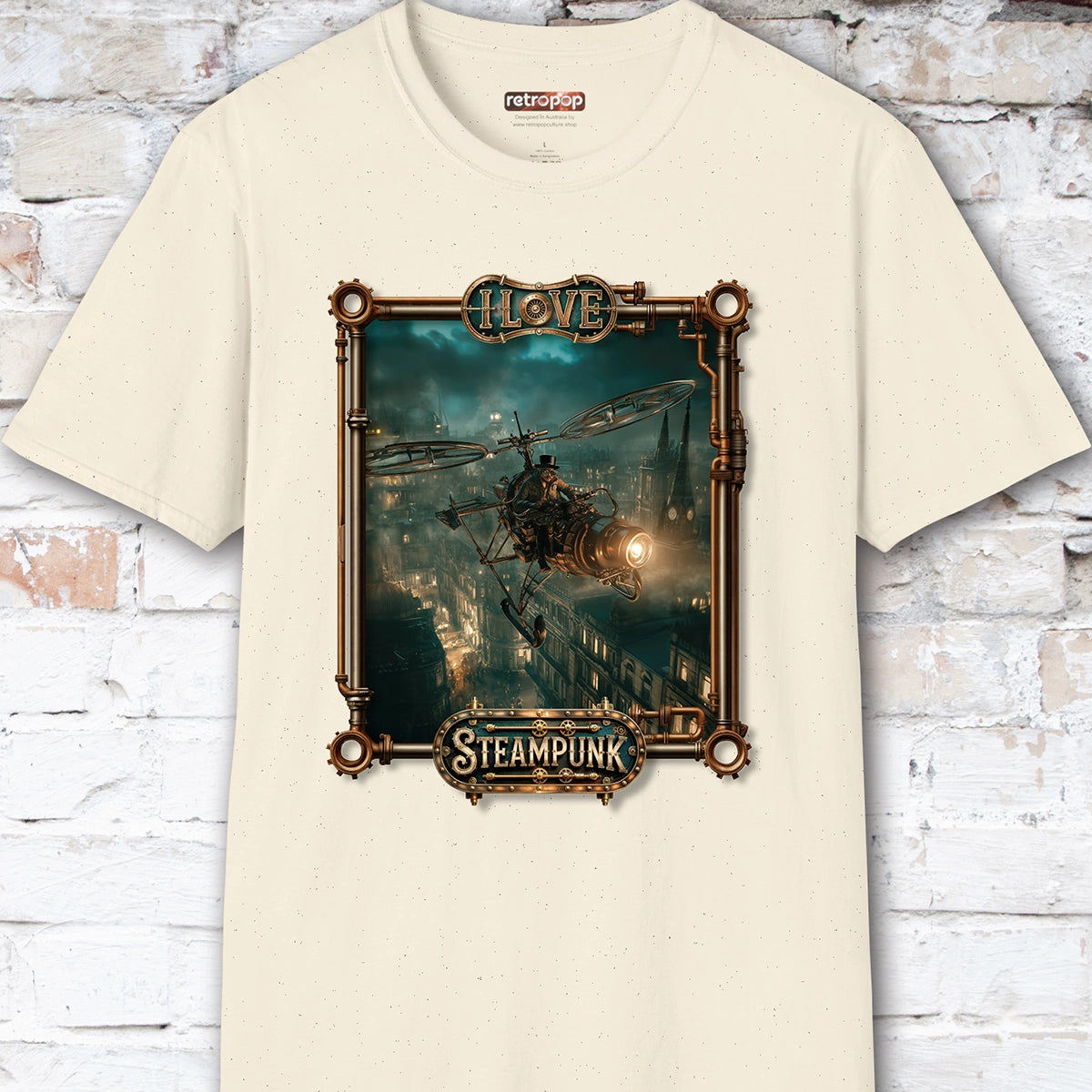 I love Steampunk Gyrocopter #3 Unisex T shirt