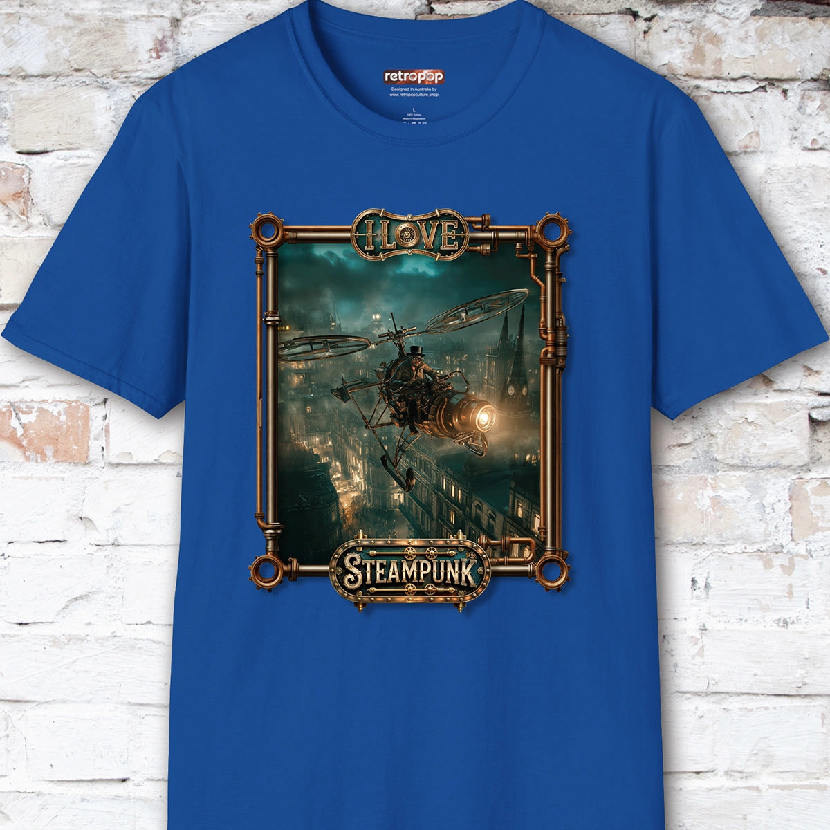 I love Steampunk Gyrocopter #3 Unisex T shirt