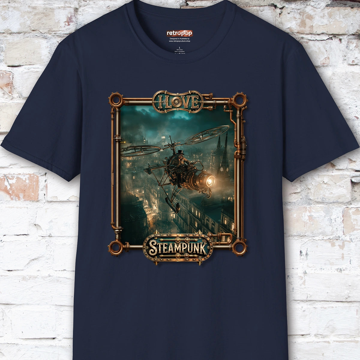 I love Steampunk Gyrocopter #3 Unisex T shirt