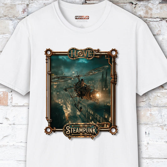 I love Steampunk Gyrocopter #3 Unisex T shirt