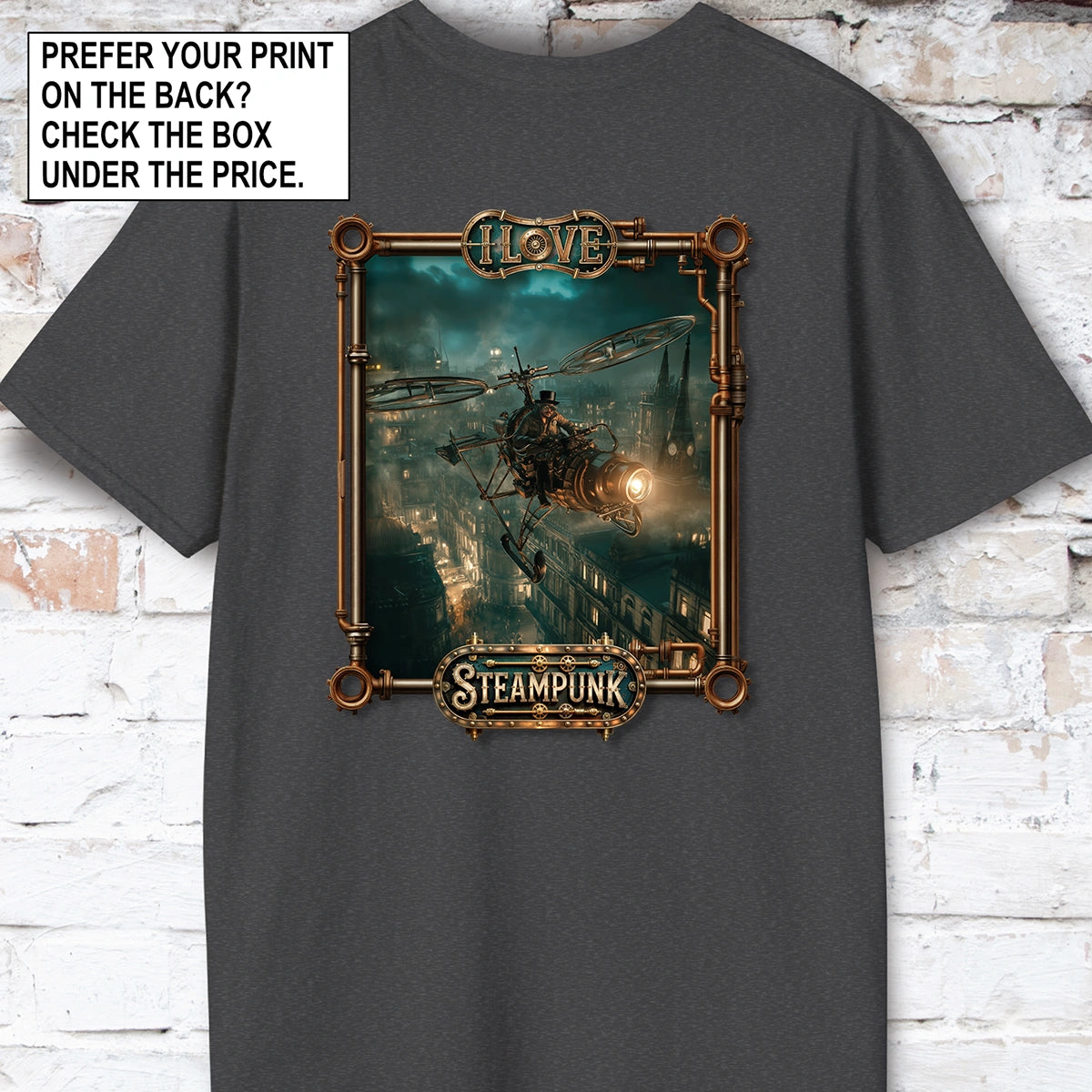 I love Steampunk Gyrocopter #3 Unisex T shirt