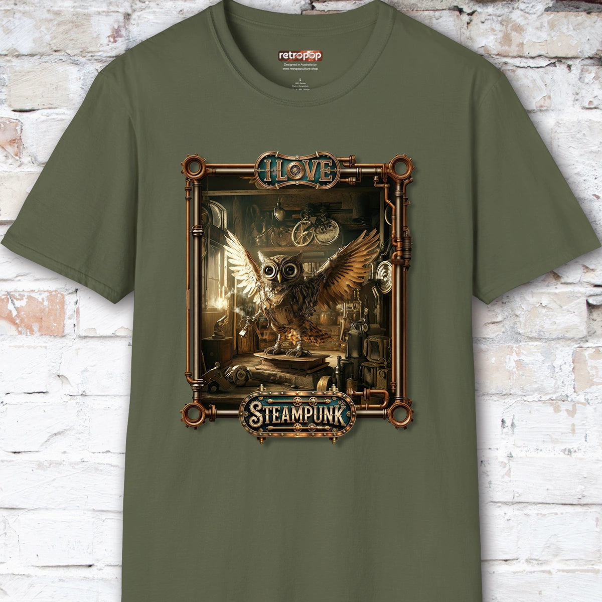 I love Steampunk Owl #17 Unisex T shirt