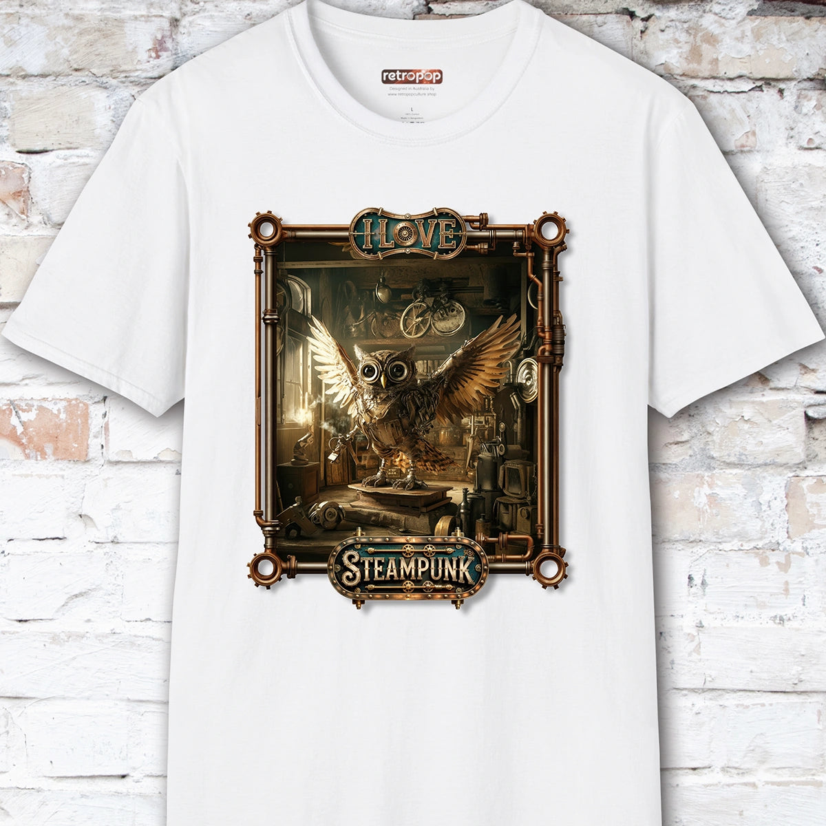 I love Steampunk Owl #17 Unisex T shirt