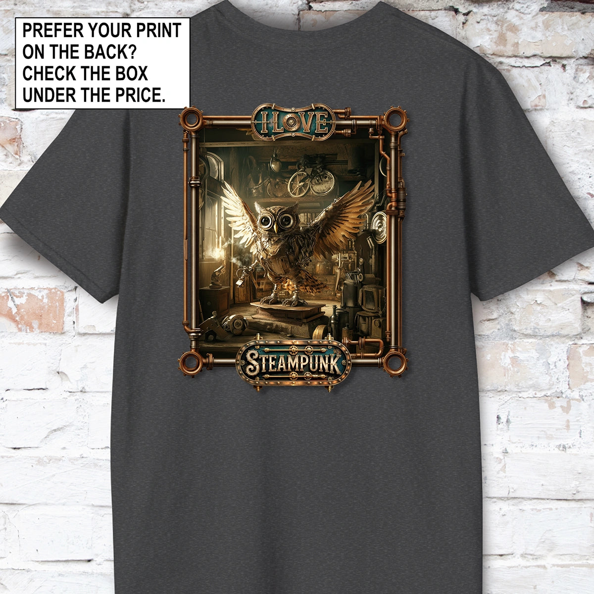 I love Steampunk Owl #17 Unisex T shirt