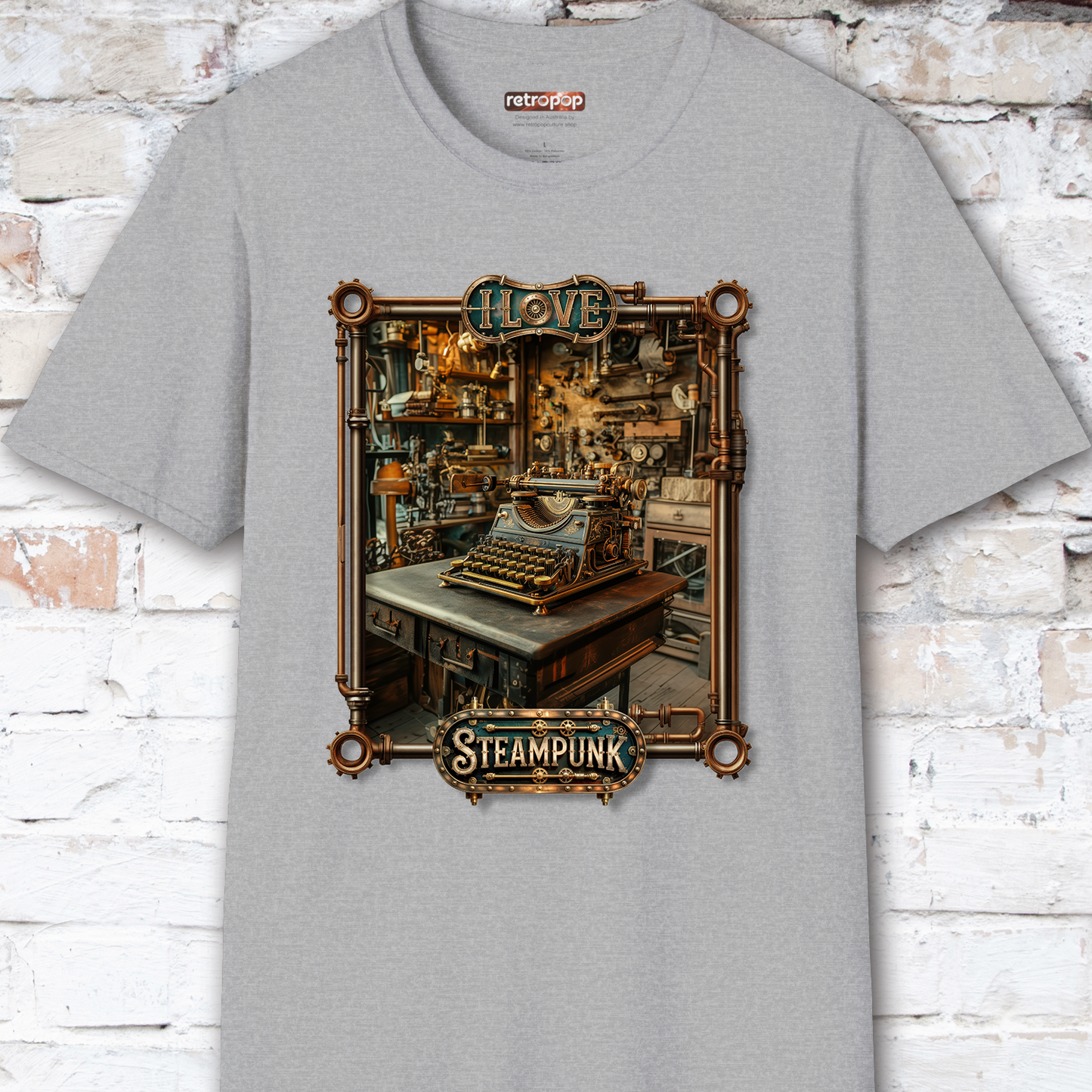 I love Steampunk Typewriter #11 Unisex T shirt